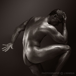 nude male model pose black and white photo by j.warda photography